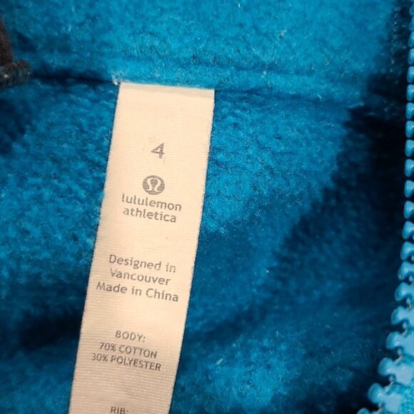 Lululemon Scuba Hoodie heathered grey  and blue zipper - Picture 7 of 8